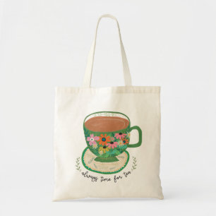 Tasse Tee Florales Zitat Vintage Tragetasche