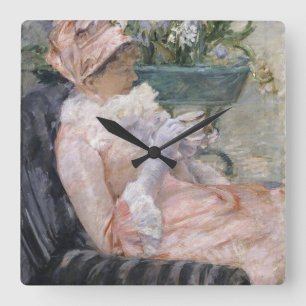 Tasse Tee Mary Cassatt Quadratische Wanduhr