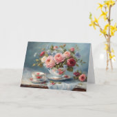 Tasse Tee mit schönen Blume Karte (Gelbe Blume)