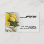 Tasse Tee mit Zitronen Visitenkarte (Rückseite)