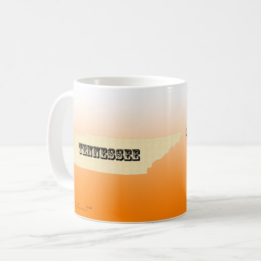 Tasse - Tennessee Staat Karte mit Stadt (Vorderseite Links)