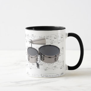 Tasse - Timbales (Trommeln) mit Blattmusik