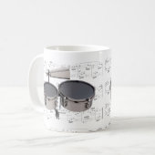 Tasse - Timbales (Trommeln) mit Blattmusik (Vorderseite Links)