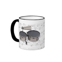 Tasse - Timbales (Trommeln) mit Blattmusik