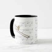 Tasse - Trombone (Inhalt) mit Blattmusik (Vorderseite Links)