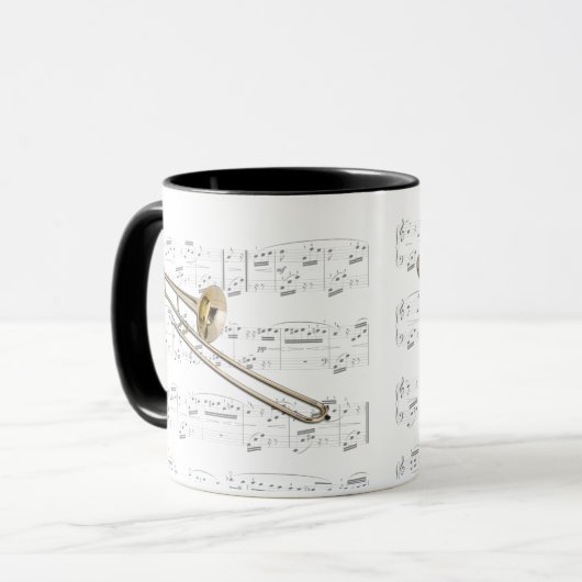 Tasse - Trombone (Inhalt) mit Blattmusik (Vorderseite Links)