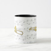 Tasse - Trombone (valved) mit Blattmusik (Zentrum)