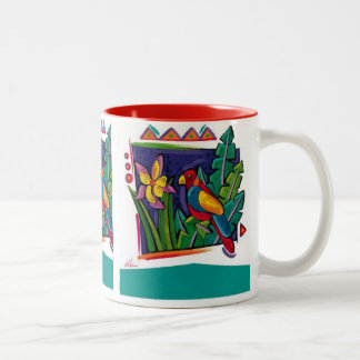 Tasse-Tropischer Papagei Zweifarbige Tasse