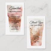Tasse-Tumbler-Pflegeinstruktion für Aquarellbilder Visitenkarte (Vorne/Hinten)