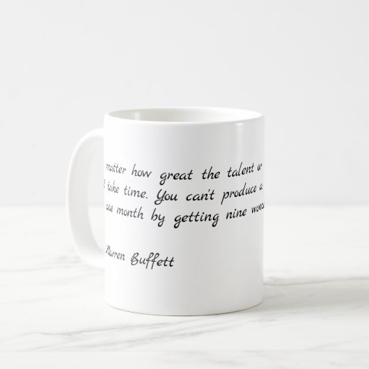 Tasse über das klassische Warren Buffet (Vorderseite Links)