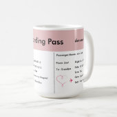 Tasse über die von Flugtickets unter dem Gesichts (VorderseiteRechts)