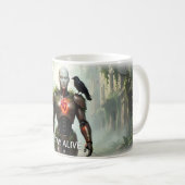 Tasse 'Überlebe dunkle Zukunft' (VorderseiteRechts)