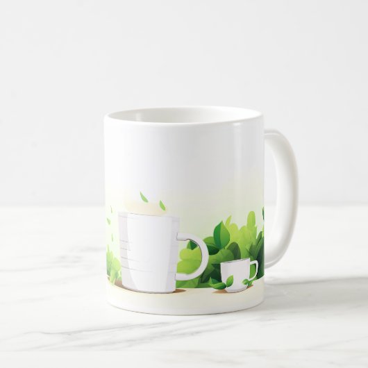 Tasse und Blätter (VorderseiteRechts)