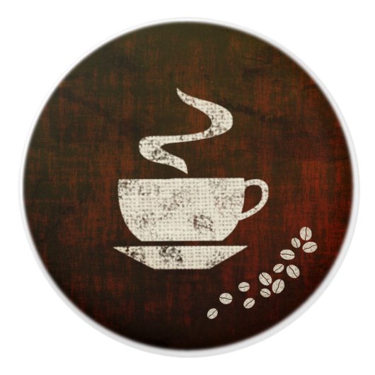 Tasse und Bohnen R - Knochen Keramikknauf (Vorderseite)