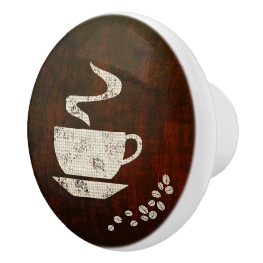 Tasse und Bohnen R - Knochen Keramikknauf (Rechts)