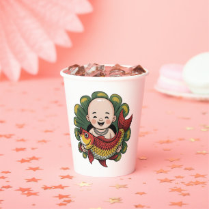 Tasse und Cups Chloe Baby - Niedlicher Junge mit Pappbecher