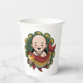 Tasse und Cups | Chloe Baby - Niedlicher Junge mit Pappbecher (Vorderseite)