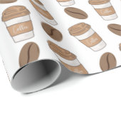 Tasse und Kaffeebeutel Geschenkpapier (Rolleneckpunkt)