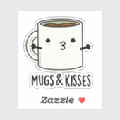 Tasse und Kisses Funny Mug Puff Aufkleber (Blatt)