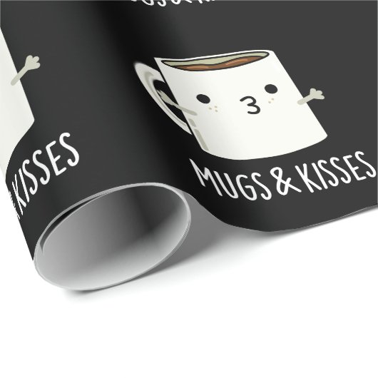 Tasse und Kisses Funny Mug Pun Dark BG Geschenkpapier (Rolleneckpunkt)
