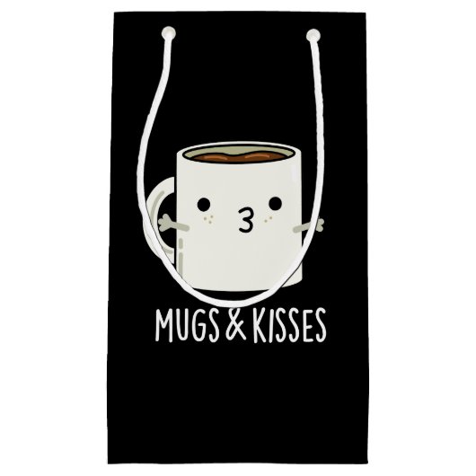 Tasse und Kisses Funny Mug Pun Dark BG Kleine Geschenktüte (Vorderseite)