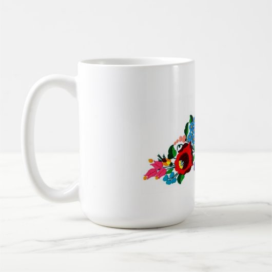 Tasse, Ungar, Stickerei, kalocsai Kaffeetasse (Links)