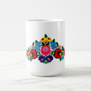 Tasse, Ungar, Stickerei, kalocsai Kaffeetasse