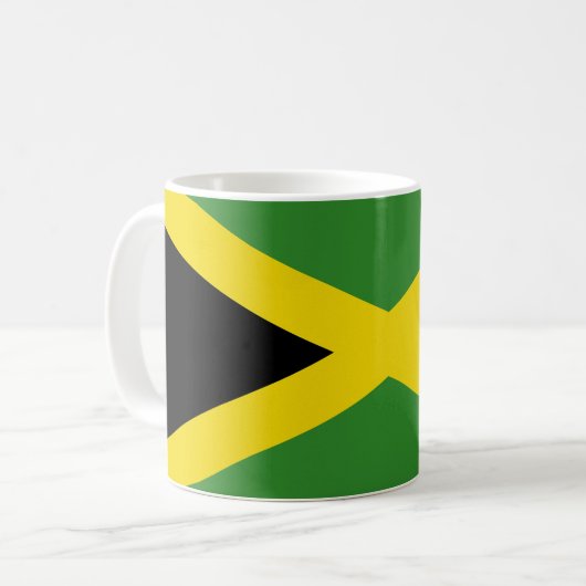 Tasse unter der Flagge Jamaikas (Vorderseite Links)