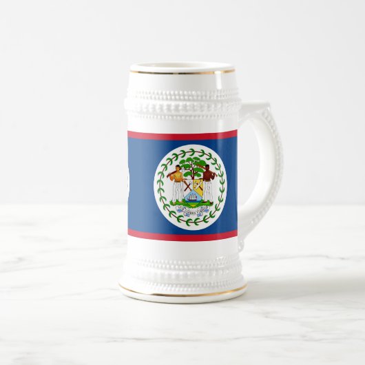 Tasse unter der Flagge von Belize (VorderseiteRechts)