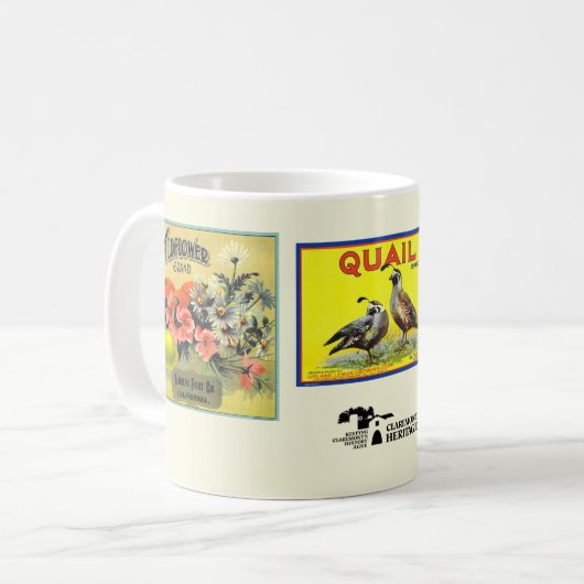 Tasse - Upland CA - Fruchtkäfigkennzeichnungen (Vorderseite Links)