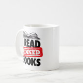 Tasse verbotene Bücher lesen (Vorderseite Links)