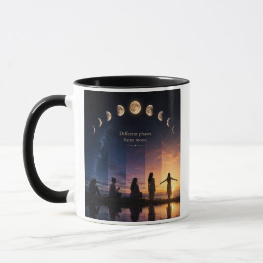 Tasse Verschiedene Phasen, gleicher Mond (Links)