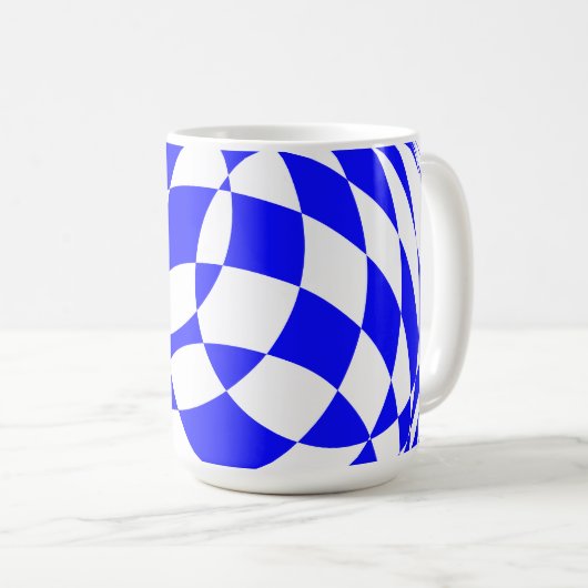 Tasse - Verzerrte Checkerboard-Quadrate (VorderseiteRechts)