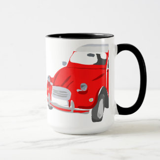 Tasse verzierte mit hellem rotem Citroen 2