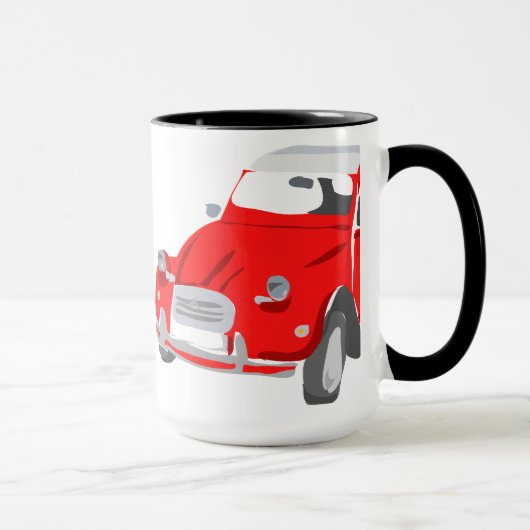 Tasse verzierte mit hellem rotem Citroen 2 (Rechts)