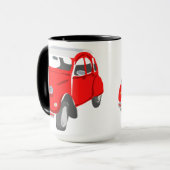 Tasse verzierte mit hellem rotem Citroen 2 (Vorderseite Links)