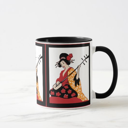 Tasse Vintag Art Geisha & Shamisen (Rechts)