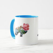 Tasse Vintag Blumenschuh Bouquet Blau Pink (Vorderseite Links)