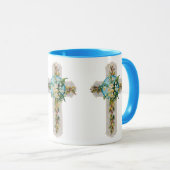 Tasse Vintages Kreuz und Blume (VorderseiteRechts)