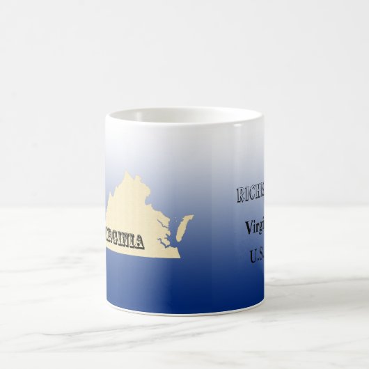 Tasse - Virginia Staat Karte mit Stadt (Mittel)
