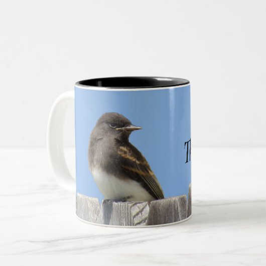 Tasse - Vögel auf Zaun (Vorderseite Links)