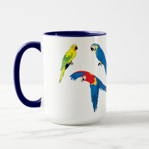Tasse, Vögel, tropische Papageien Tasse