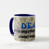 Tasse - (Vogel- und Blumenmotiv) Namen - Dean (Vorderseite Links)