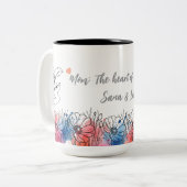 Tasse von Aquarellblumen für Mama mit Zitat (Vorderseite Links)