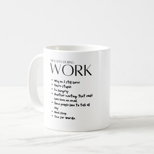 Tasse von Arbeitsgedanken (Vorderseite Links)