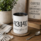 Tasse von beschädigtem Zip-Code