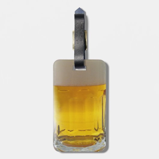 Tasse von Bier Gepäckanhänger (Rückseite vertikal)