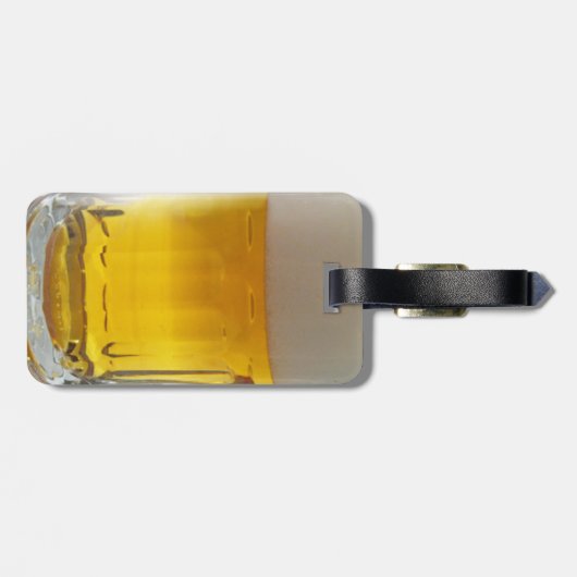 Tasse von Bier Gepäckanhänger (Rückseite horizontal)