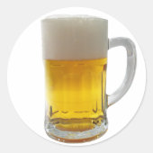Tasse von Bier Runder Aufkleber (Vorderseite)