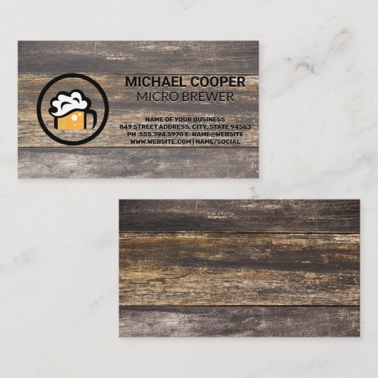 Tasse von Bierglas | Brauerei Visitenkarte (Vorne/Hinten)